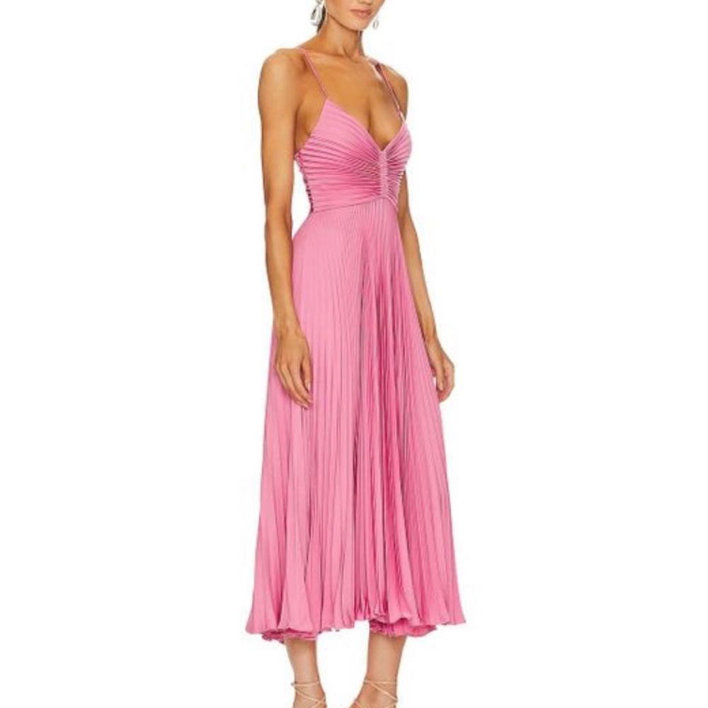 A.L.C. Pleated Midi Dress in Pink